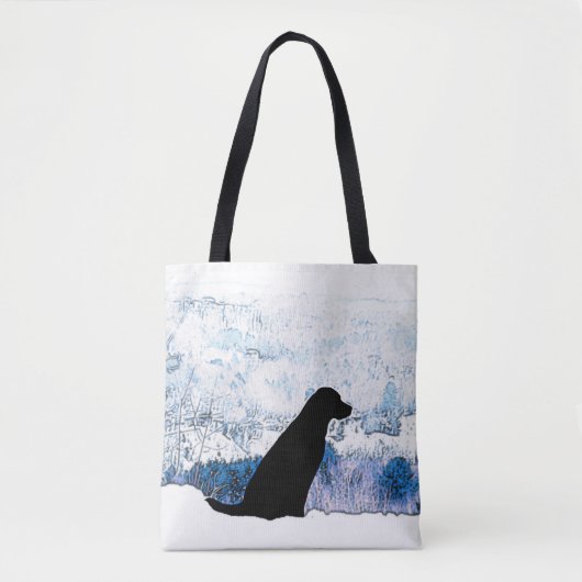 Vilt met hart - zwarte hond - zwart lab tote bag (Voorkant)