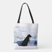 Vilt met hart - zwarte hond - zwart lab tote bag (Achterkant)