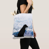 Vilt met hart - zwarte hond - zwart lab tote bag (Dichtbij)