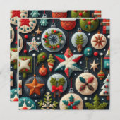 Vilt Patchwork Kerst Ornament Kaart (Voorkant / Achterkant)