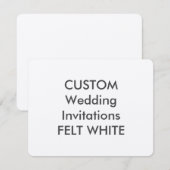 VILT WIT 110lb 5,5 "x 4,25" bruiloft uitnodigingen (Voorkant / Achterkant)