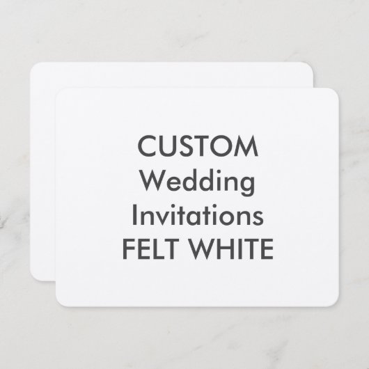 VILT WIT 110lb 5,5 "x 4,25" bruiloft uitnodigingen (Voorkant / Achterkant)