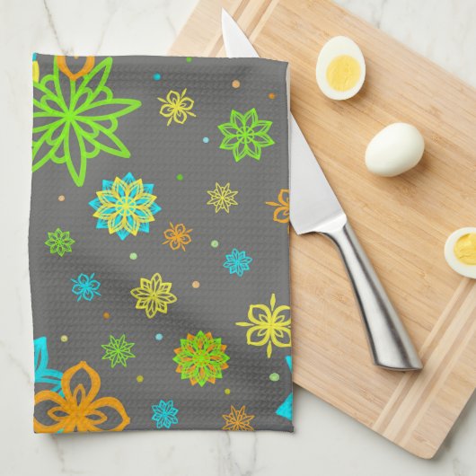 Vilten Tip Bloemen - Emmy Pattern Theedoek (Quarter Fold)