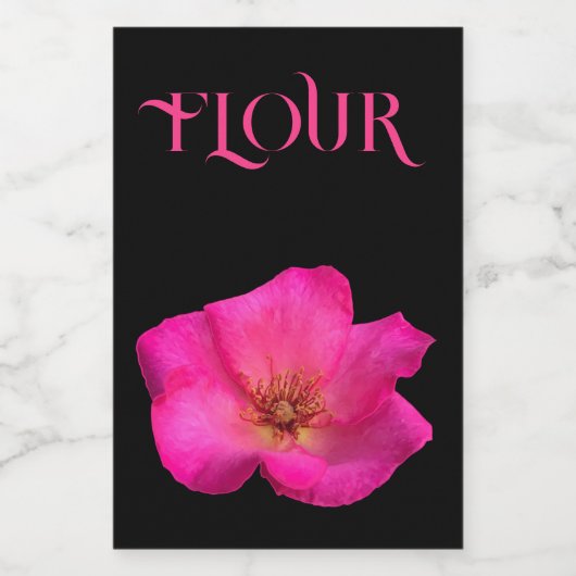 Viltpen-roos Voedselcontainer Etiket (Enkel label)