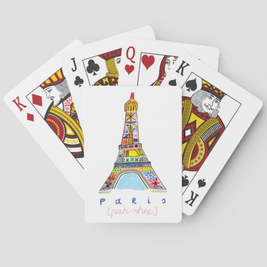 Viltstift tekening van Parijs Pokerkaarten (Achterkant)
