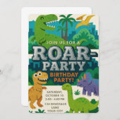 Vilttextuur Jurassic Playground Dinosaurus Verjaar Kaart (Voorkant / Achterkant)