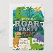 Vilttextuur Jurassic Playground Dinosaurus Verjaar Kaart (Voorkant)