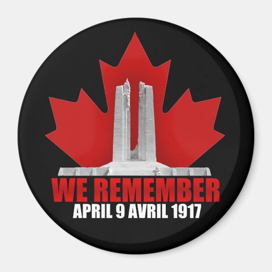 Vimy Ridge We herinneren ons Magneet (Voorkant)