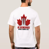 Vimy Ridge We herinneren ons T-shirt (Achterkant)