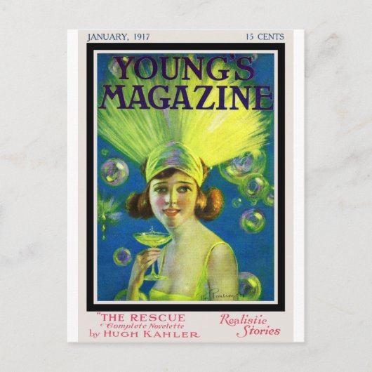 Vin Champagne & Hoesje van het Tijdschrift van Briefkaart (Voorkant)