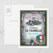 Vin De Bordeaux Wine LabelEurope Briefkaart (Voorkant / Achterkant)