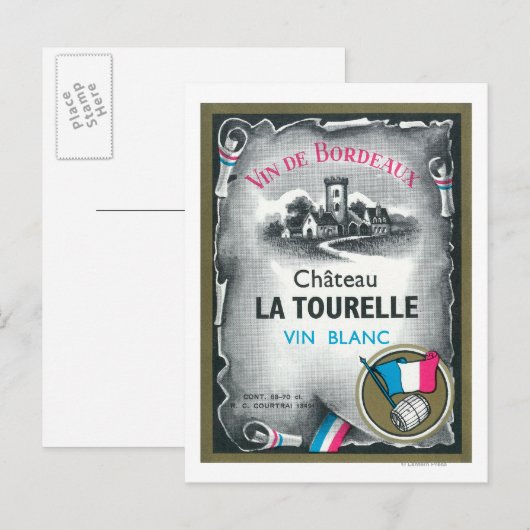 Vin De Bordeaux Wine LabelEurope Briefkaart (Voorkant / Achterkant)