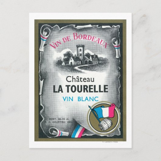 Vin De Bordeaux Wine LabelEurope Briefkaart (Voorkant)