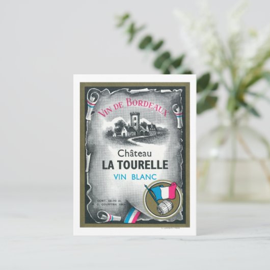 Vin De Bordeaux Wine LabelEurope Briefkaart (Staand voorkant)