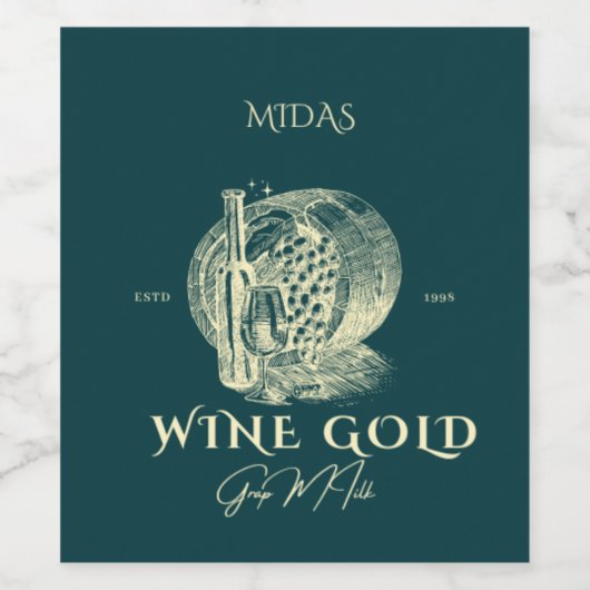 Vin de haute qualité MIDAS Wijn Etiket (Enkel label)