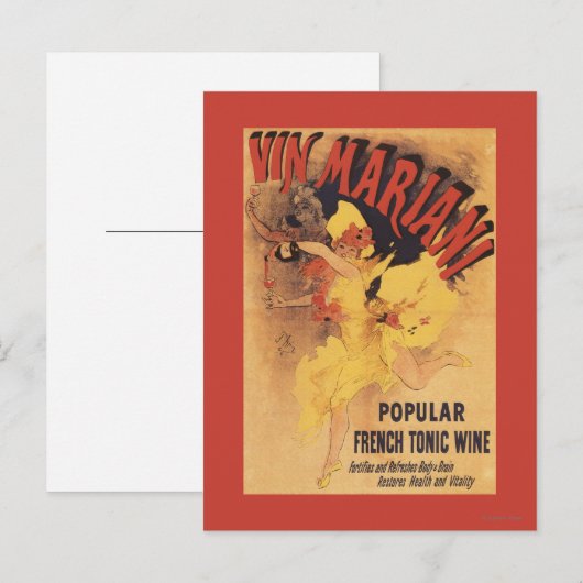 Vin Mariani Dancing Girl Pesting Wine Briefkaart (Voorkant / Achterkant)
