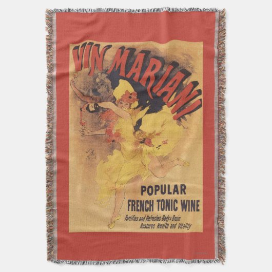 Vin Mariani Dancing Girl Pesting Wine Deken (Voorkant Verticaal)