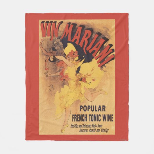 Vin Mariani Dancing Girl Pesting Wine Fleece Deken (Voorkant)