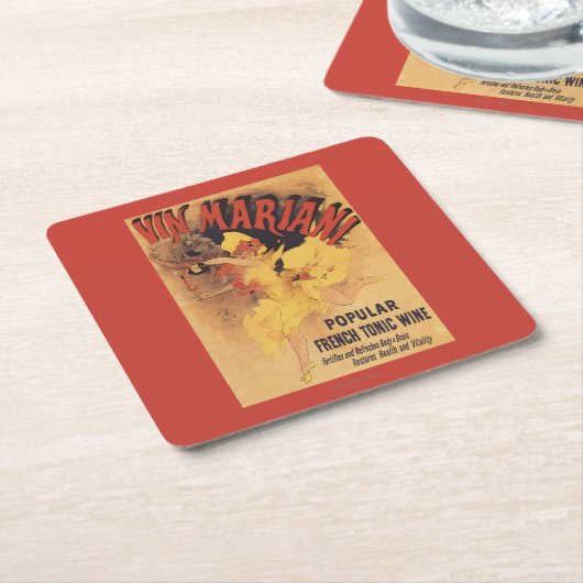 Vin Mariani Dancing Girl Pesting Wine Kartonnen Onderzetters (Schuin)