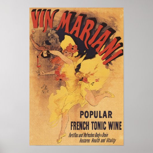 Vin Mariani Dancing Girl Pesting Wine Poster (Voorkant)
