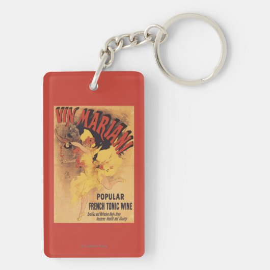 Vin Mariani Dancing Girl Pesting Wine Sleutelhanger (achterkant)