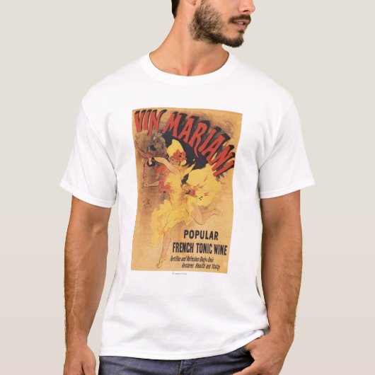 Vin Mariani Dancing Girl Pesting Wine T-shirt (Voorkant)