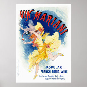 Vin Mariani France Vintage Travel Poster teruggeze