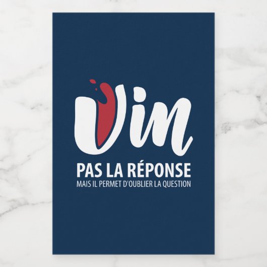 Vin, pas la response wijn etiket (Enkel label)