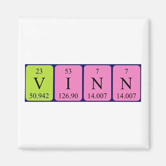 Vin periodieke tabelnaam magneet (Voorkant)