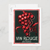 Vin Rouge De Table Wine LabelEurope Briefkaart (Voorkant / Achterkant)