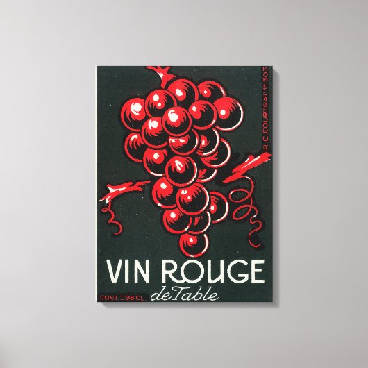 Vin Rouge De Table Wine LabelEurope Canvas Afdruk (Voorkant)