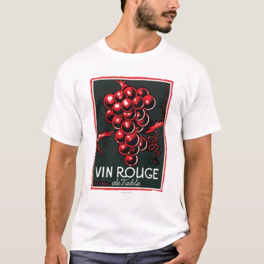 Vin Rouge De Table Wine LabelEurope T-shirt (Voorkant)