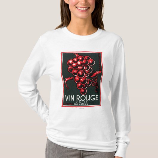 Vin Rouge De Table Wine LabelEurope T-shirt (Voorkant)