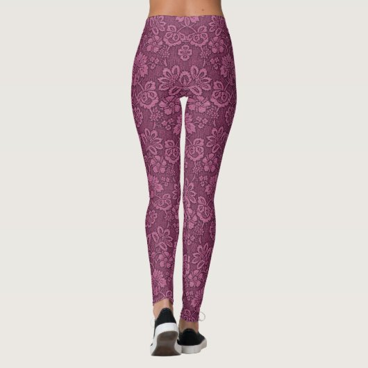 Vin Rouge Floral Damask Leggings (Achterkant)
