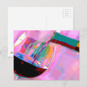 Vin rouge soirée fête briefkaart (Voorkant / Achterkant)