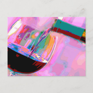 Vin rouge soirée fête briefkaart