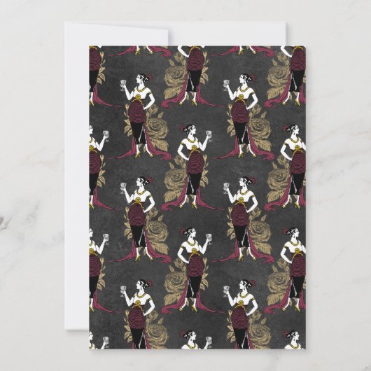 Vin Rouge Wedding Kaart (Achterkant)