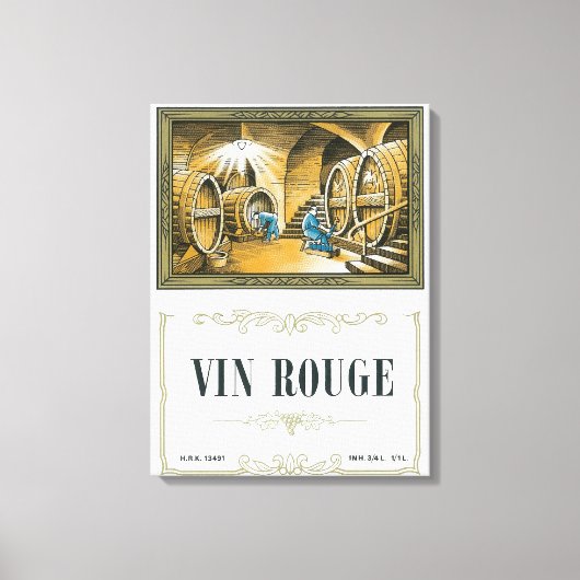 Vin Rouge Wine LabelEurope Canvas Afdruk (Voorkant)