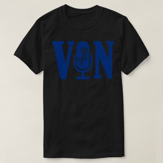 Vin Scully Microphone T-shirt (Design voorkant)