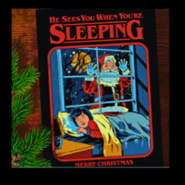 Vin tage Kaart Vrolijk Kerstfeest santa noel