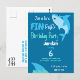 Vin-tastisch Haaien Verjaardagsfeestje Kinderen On Briefkaart