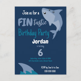 Vin-tastisch Shark-verjaardagsfeestje Kinderen Ond Briefkaart