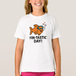Vin-Tastische Dag Mooie Oranje Vis Ontwerp T-shirt