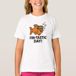 Vin-Tastische Dag Mooie Oranje Vis Ontwerp T-shirt