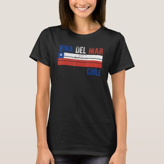 Vina del Mar Chile vlag Chileense Mannen vrouwen K T-shirt (Voorkant)