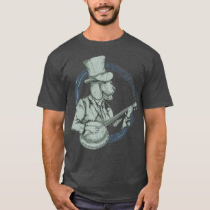Vinage Bluegrass banjo zuidelijke lijn dance hond T-shirt