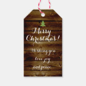 Vinage Country Wood Merry Christmas Gepersonalisee Cadeaulabel (Voorkant)