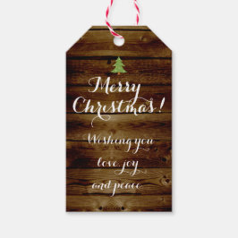 Vinage Country Wood Merry Christmas Gepersonalisee Cadeaulabel