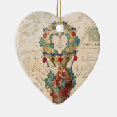 Vinage Frans Valentijn hart ornament (Rechts)