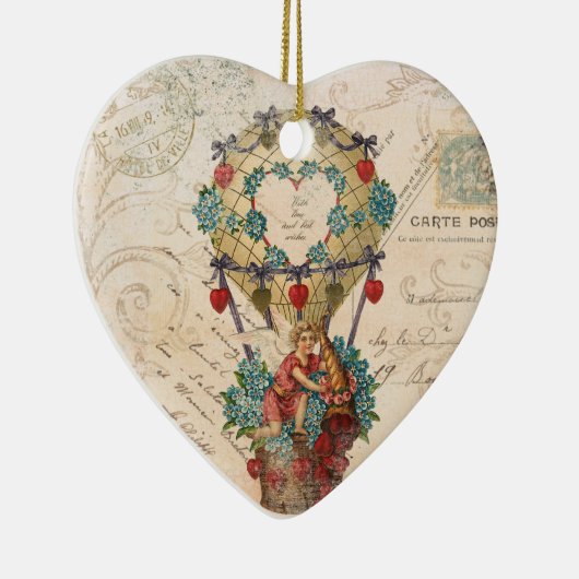 Vinage Frans Valentijn hart ornament (Rechts)